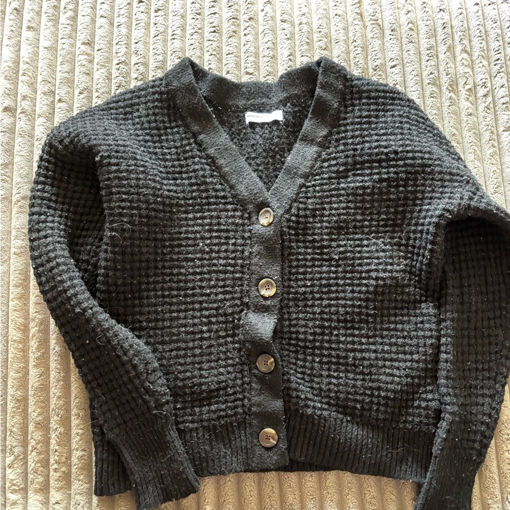 Black Button-Up Women's Sweater